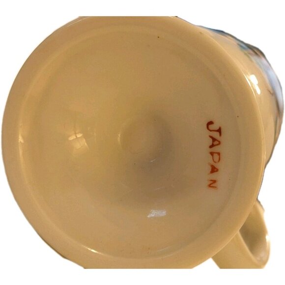 Vintage Bird Pedestal Footed Japan Coffee Mug Tea Cup White D Ring Handle - Picture 5 of 6